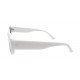 Schmale Trend Sonnenbrille weiss Gläser grau im Stoff Etui weiß grau