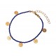 Ella Jonte zierliches Armband Perlen Coins blau gold verstellbar 19 - 23 cm