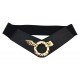 Stretchgürtel schwarz Schnalle gold elastisch Trend Gürtel 75 - 95 cm