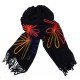 Schal 4 Farben Herbst Winterschal mit Blume Schwarz Grau Beige Rosa