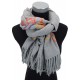 Schal 4 Farben Herbst Winterschal mit Blume Schwarz Grau Beige Rosa