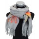 Schal 4 Farben Herbst Winterschal mit Blume Schwarz Grau Beige Rosa