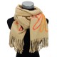 Schal 4 Farben Herbst Winterschal mit Blume Schwarz Grau Beige Rosa