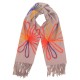 Schal 4 Farben Herbst Winterschal mit Blume Schwarz Grau Beige Rosa