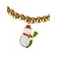 Ella Jonte Kinder Armband gold Edelstahl Weihnachten Schneemann elastisch ca. 14 - 16 cm