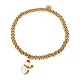 Ella Jonte Kinder Armband gold Edelstahl Weihnachten Schneemann elastisch ca. 14 - 16 cm