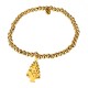 Kinder Armband gold Edelstahl Weihnachtsbaum elastisch ca. 14 - 16 cm