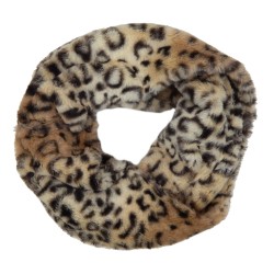 Kuschelweicher Loop Leopard Kunstfell braun schwarz oder grau Viskose