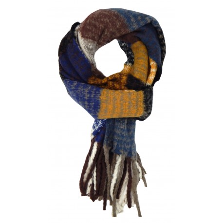 Kuschelweicher Schal Winterschal blau beige braun orange grau grün