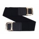 Stretchgürtel schwarz Schnallen gold 75 - 95 cm Taillengürtel Gürtel