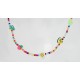 Trend Halskette bunte Perlen + Früchte Perlenkette kurze Kette 44 cm
