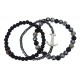 Herren Armband Anker 3er Set schwarz grau silber elastisch 17 - 24 cm