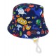 Jungen Mädchen Sommerhut Bucket Hat blau bunt Meerestiere 52 - 54 cm