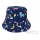 Mädchen Sommerhut Bucket Hat blau bunt Einhorn Regenbogen 52 - 54 cm