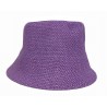 Bucket Hat Blau oder Lila Sommerhut Bast Strohhut leicht + faltbar