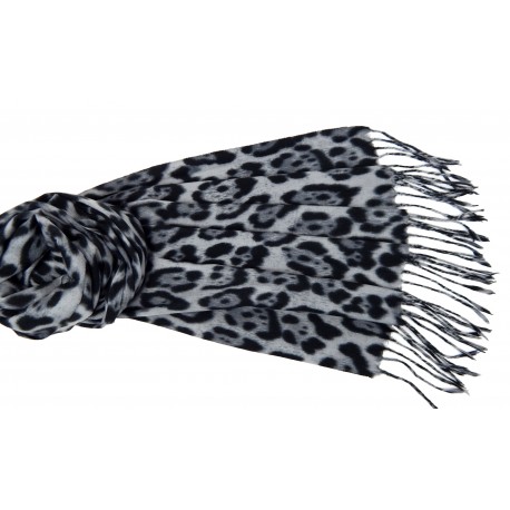 Weicher Schal Leopard beige braun oder grau Herbst Winterschal Animalprint