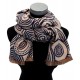 Schal weicher Herbst Winterschal blau bunt Kreise Wendeschal beige