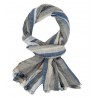 Herrenschal beige braun oder grau blau leichter Schal mit Streifen + Leinenoptik