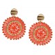 Ella Jonte Statement Perlen Ohrringe gold orange oder off-white Ohrstecker