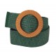 Stretchgürtel grün braun Boho Flechtgürtel Bastoptik 75-95 cm Gürtel