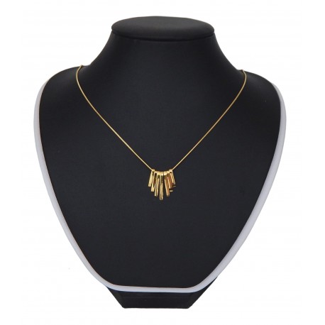 Kurze zierliche Halskette gold Kette mit Anhänger Choker Edelstahl