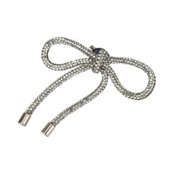Brosche Schleife silber Strass elegante Ziernadel Anstecknadel