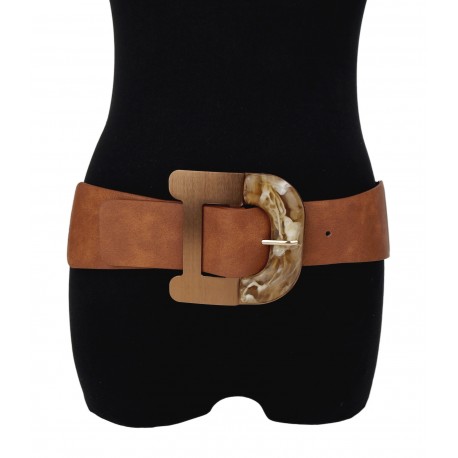 Stretchgürtel Trendfarbe Braun Kupfer 70 - 95 cm elastischer Gürtel