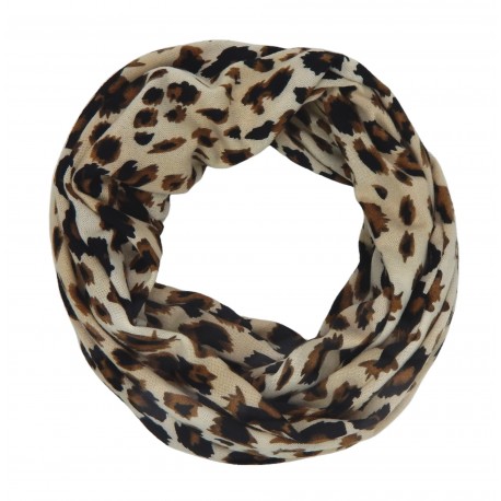 Loop Strickloop Leopard beige braun oder grau schwarz Herbst Winter
