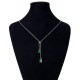 Ella Jonte Kette silber grün Y-Halskette mit 2 Schmucksteinen 50 - 57 cm