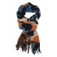 Weicher breiter Schal bunt beige blau Leopard abstrakt Trendfarben Herbst Winterschal