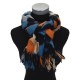 Weicher breiter Schal bunt beige blau Leopard abstrakt Trendfarben Herbst Winterschal