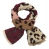 Weicher Schal bunt Burgund Beige Braun Leopard Trendfarben Herbst Winterschal