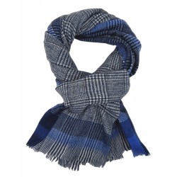 Ella Jonte Schal klassischer Herrenschal Blau oder Braun kariert Herbst Winterschal