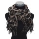 Weicher Schal Leopard beige braun oder grau Herbst Winterschal Animalprint