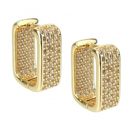 Kleine Strass Creolen silber oder gold Glitzer Ohrringe in Geschenkbox