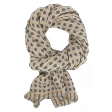 Kuschelweicher Schal beige grau Herbst Winterschal Strickschal