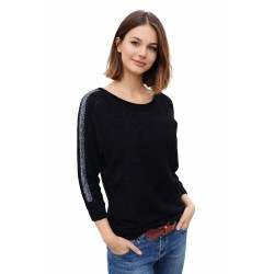 Pullover schwarz silber