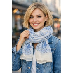 Damenschal Elefant blau