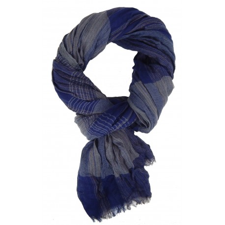 Herrenschal Winter blau grau