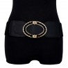 Schwarzer Taillengürtel 85 - 100 cm mit goldener Schnalle Stretchgürtel