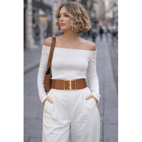 Gürtel Damen elastisch Stretchgürtel Schwarz o. Braun Schnalle gold 85 -100 cm