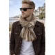 Herrenschal beige braun oder grau blau leichter Schal mit Streifen + Leinenoptik