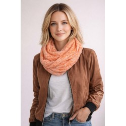 Leichter Loop 2 Farben orange oder blau offwhite Schal Schlauchschal Rundschal