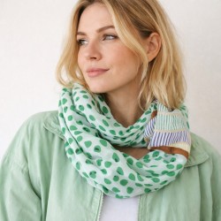 Breiter Loop 5 Farben Punkte Streifen Grün Orange Blau Schwarz Rot