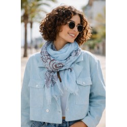 Damenschal mit Blumen-Ornament rosé by Ella Jonte