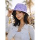 Bucket Hat Damen Hut Paisley Blau Schwarz Weiß oder Lila Wendehut