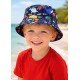 Jungen Mädchen Sommerhut Bucket Hat blau bunt Meerestiere 52 - 54 cm