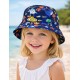 Jungen Mädchen Sommerhut Bucket Hat blau bunt Meerestiere 52 - 54 cm