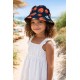 Kinder Bucket Hat Mädchen Erdbeere Sommerhut Hut schwarz oder weiß 52 cm