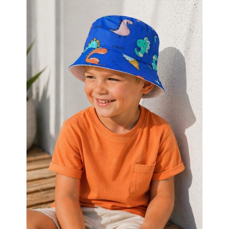 Ella Jonte Kinder Bucket Bucket Hat Blau Dinos Jungen Mädchen Sommerhut 54cm